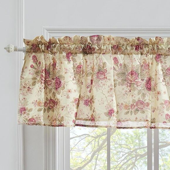 Greenland Home Antique Rose Valance Ecru 21x84 - Picture 3 of 5